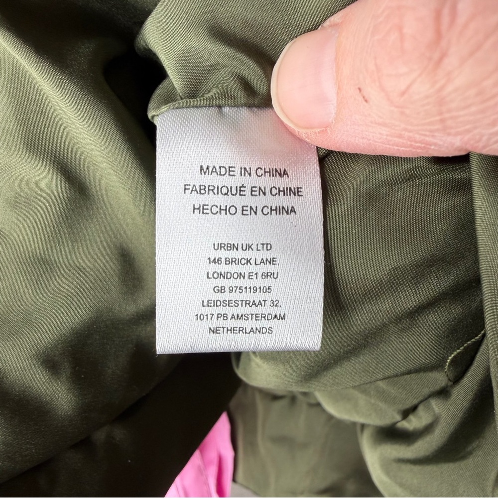 Daily Practice by Anthropologie Ribbon Tie Puffer Vest Size XS/S Green Pink - Picture 8 of 10